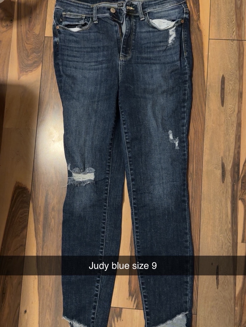Judy Blue Dark Distressed Skinny Jeans - Blue